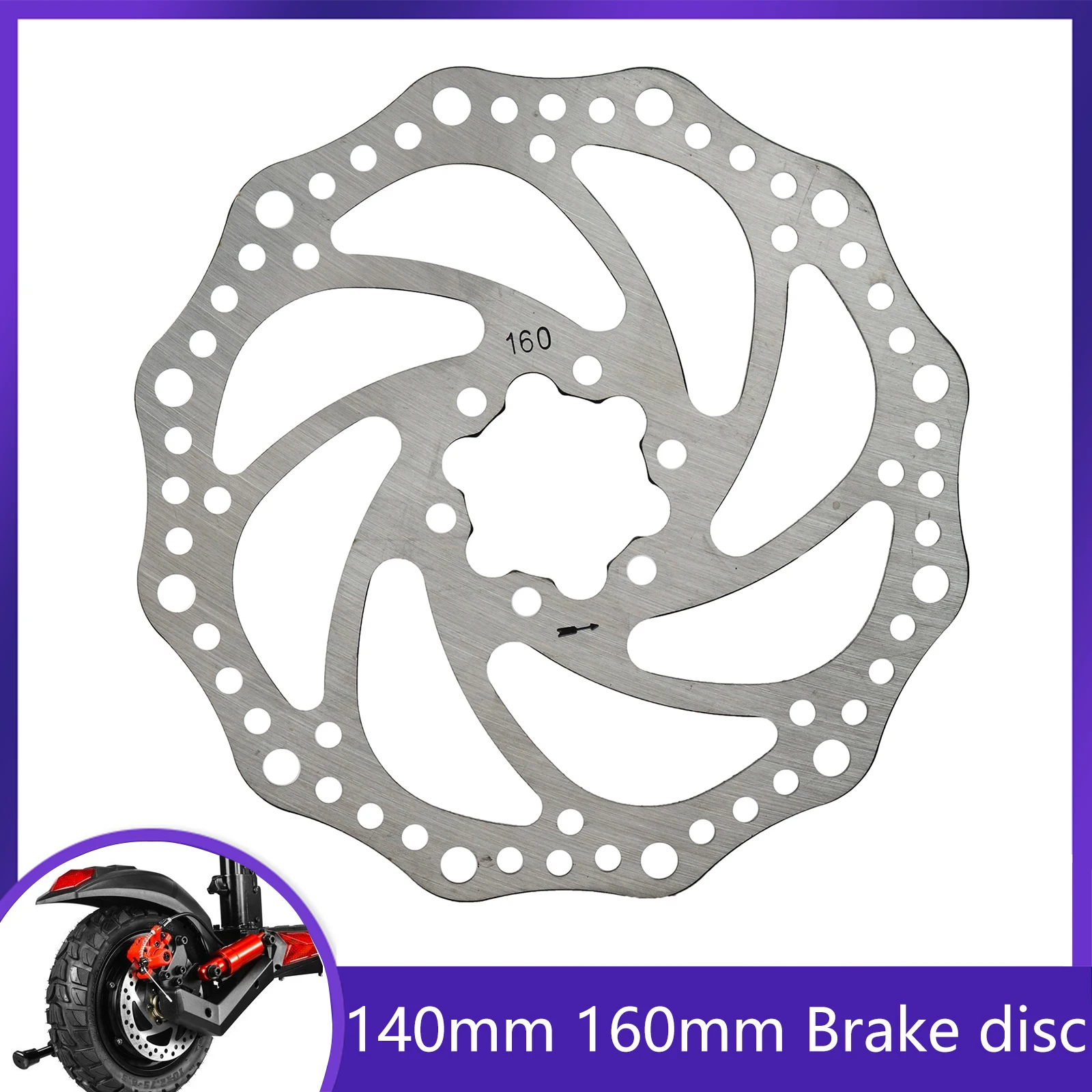 160mm Disc Brake 6 Holes Stainless Steel Rotor Disc Brake With Screws for BURN E2 MAX Electric Scooter Kickscooter Parts