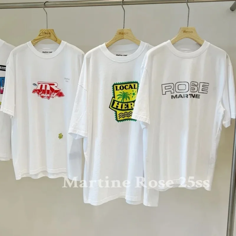 

SS25 White Martine Rose T Shirt 3D Letter Print Chest Casual Oversized Short-sleeved T-shirt Men Women Tee