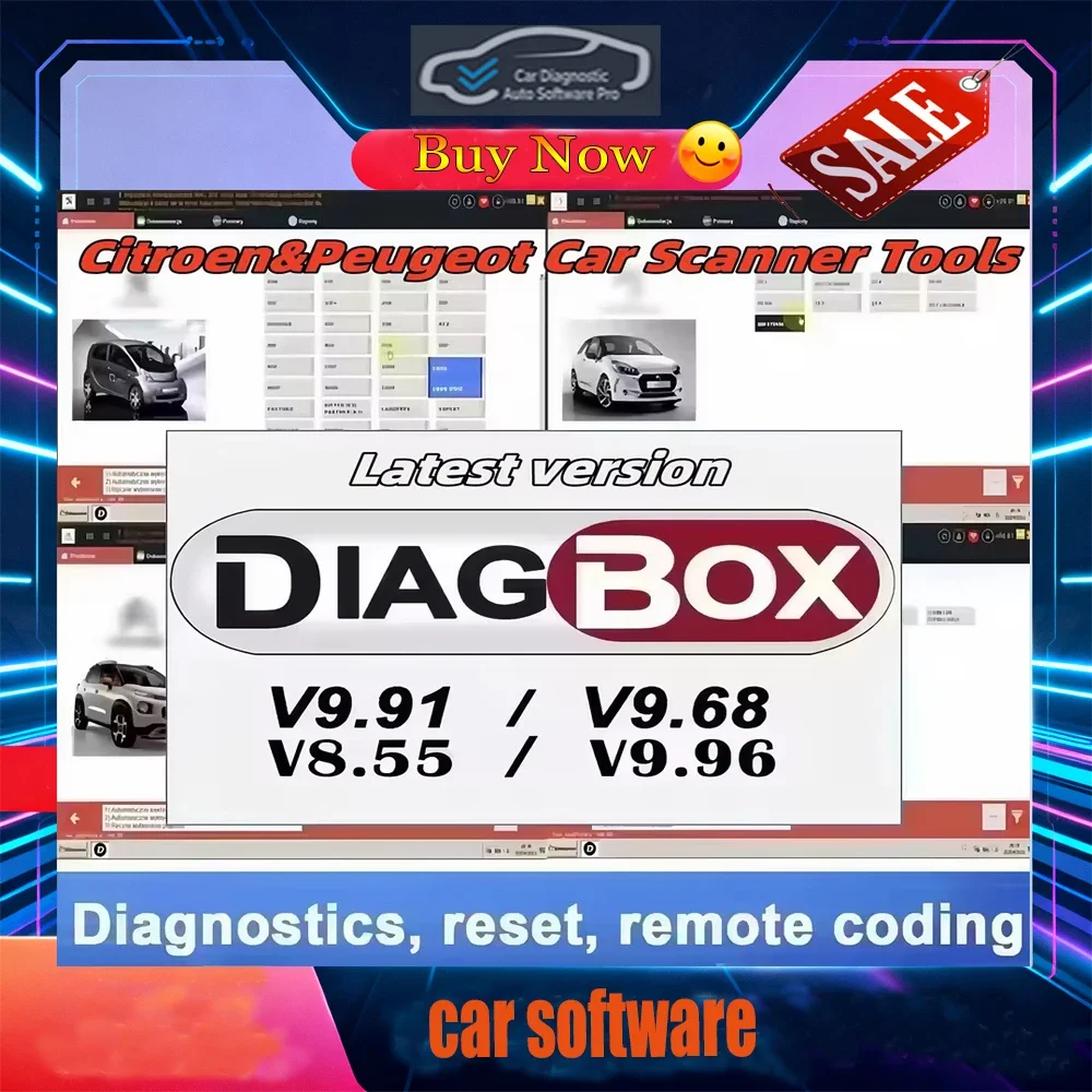 

2025 Newest Diagbox V9.96 Car Diagnostic Tool ⭐ALL in 1 for Citroen/Peugeot 9 Language✅Free Update✅OBD2 Scanner ECU C