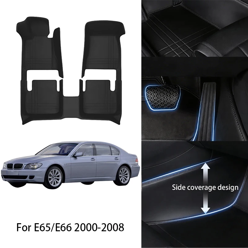 

Комплект автомобильных ковриков из искусственной кожи на заказ для BMW 7 серии E65 E66 F01 G11 G22 2000-2022, полный комплект аксессуаров для салона автомобиля