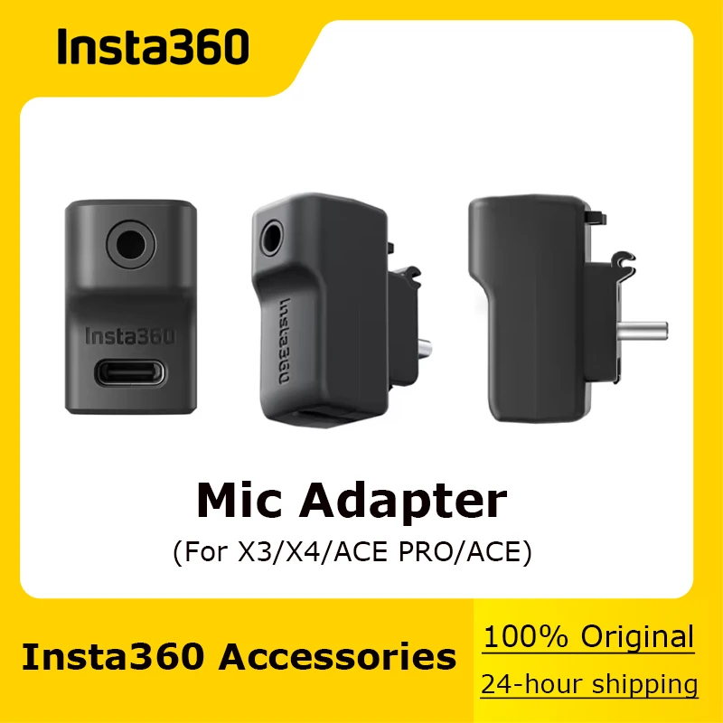 Insta360 Mic Adapter (For X3/X4/ACE PRO/ACE) - Official 360 Action Camera Accessory