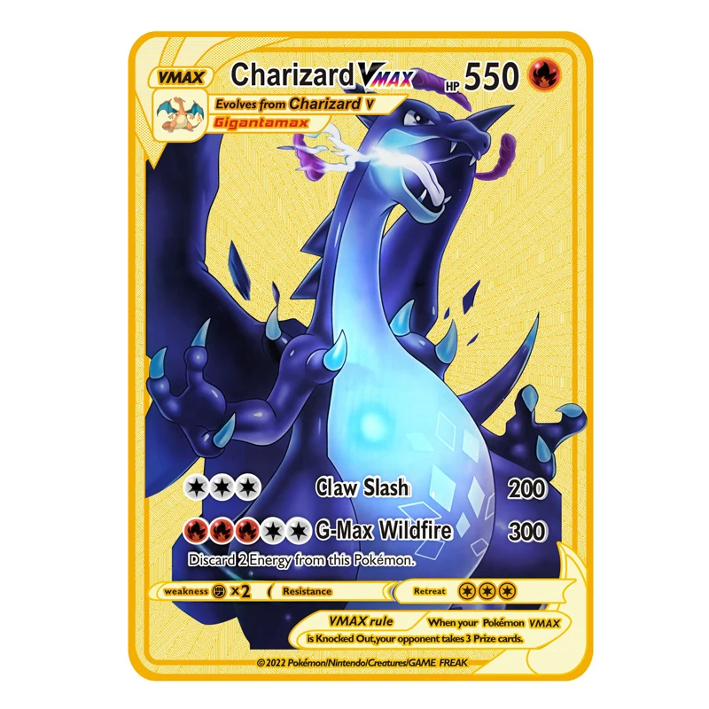 2026 NEUE Pokemon Metallkarte 10000 Punkte Arceus Glurak Superkarte Golden Englisch Mewtu Vmax GX EX Anime Sammelkarte Geschenk