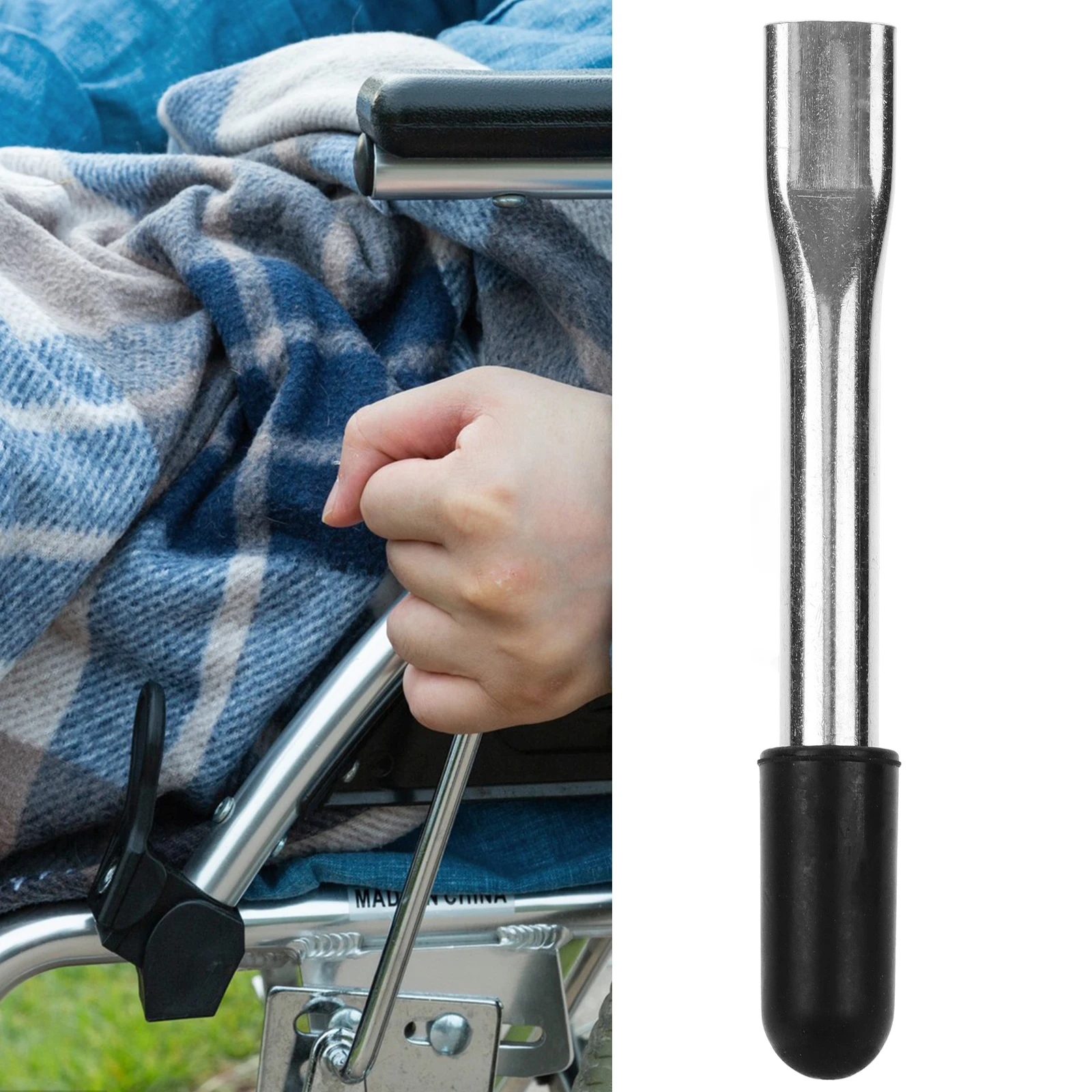 

Brake Extension Lever Wheelchair Handle Extenders Brake Supplies Stainless Steel Travel Wheelchair Accessories Parts Long