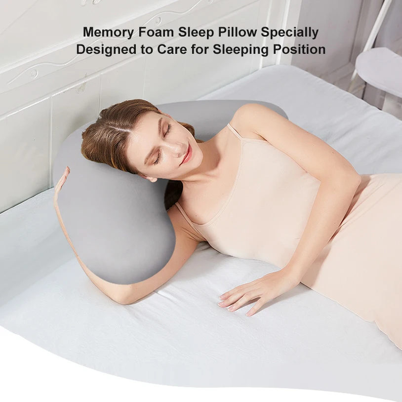 V Shape Body Pillow , Cervical Pillow Knee Pillow for Side Sleepers, Memory Foam Leg Pillow for Side Sleeping