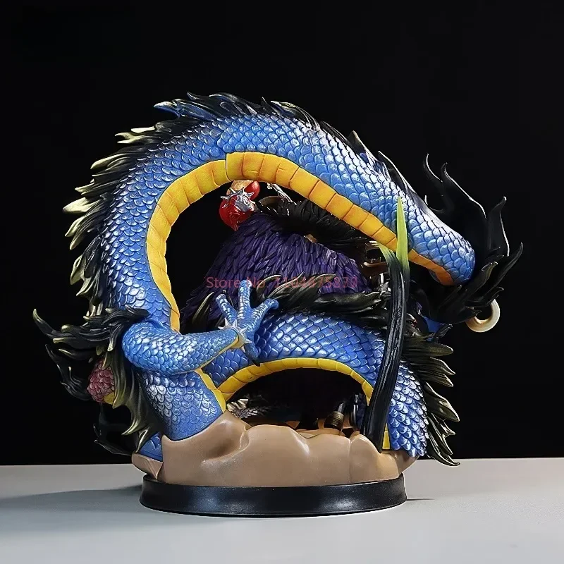 โมเดลฟิกเกอร์อนิเมะวันพีซ ไคโด จักรพรรดิที่สี่ ฉากมังกรดำไข่มุก ขนาด 30 ซม. วัสดุ PVC ของตกแต่ง ของขวัญวันเกิด