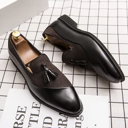 Four Seasons ShoesMens Shoes Breathable Mens Tassel Loafers Leather Luxury Crocodile Comfortable Mens Flats Mens Moccasins Men's