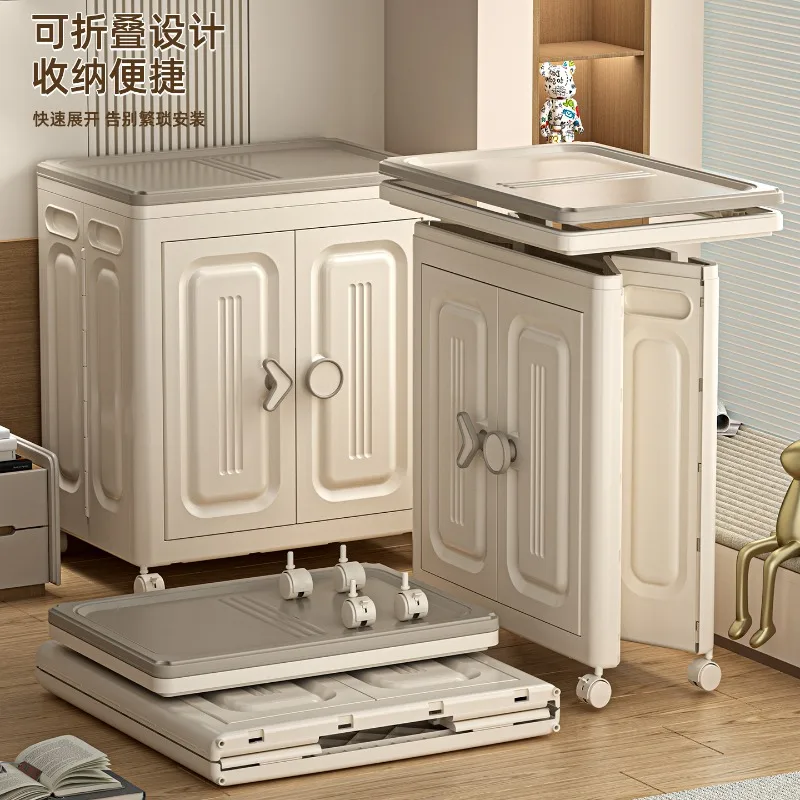 Clothes storage box Household large-capacity oversized flip finishing box with wheels Seasonal clothing wardrobe quilt storage b