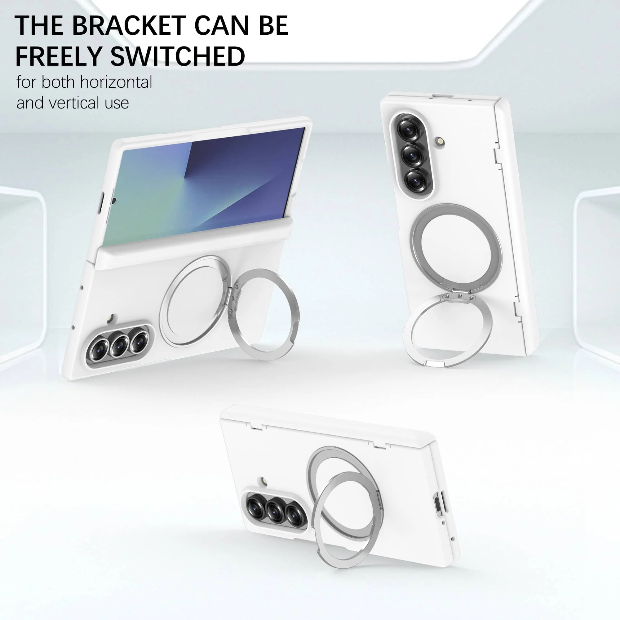 

For Samsung Galaxy Z Fold 7 Magnetic Case, Full Body Protectived with 360° Kickstand, Built-in Screen Protector, Hinge Guard