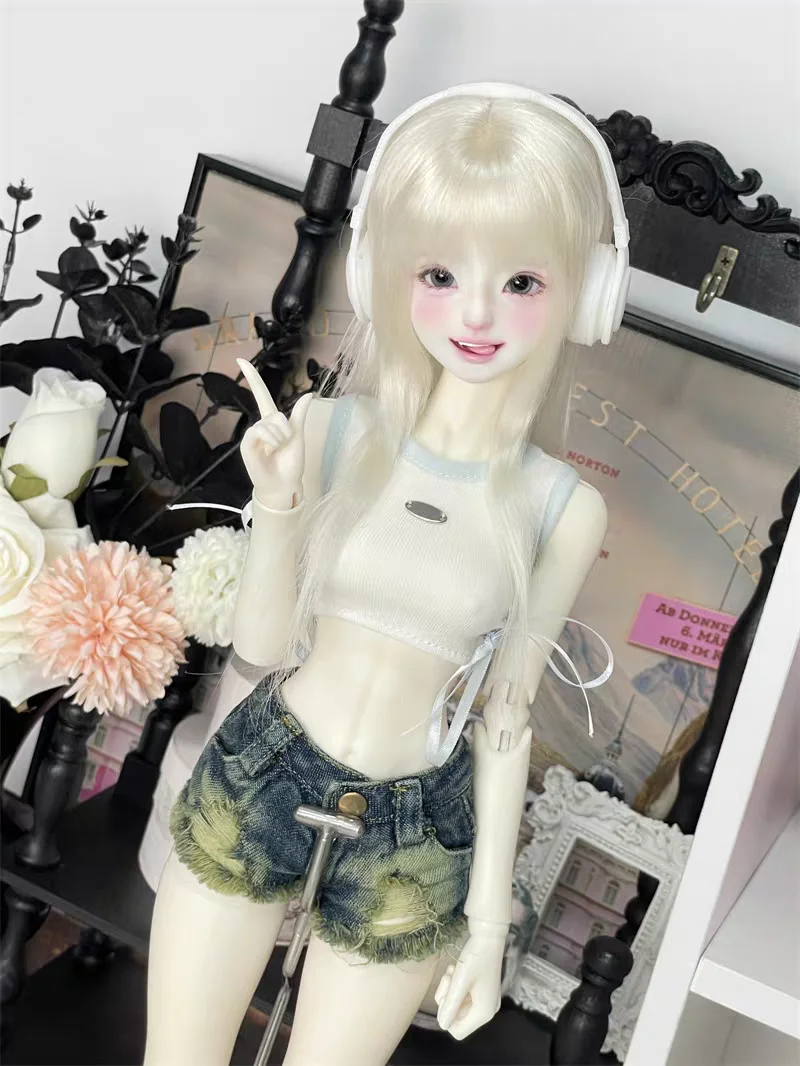 Vestiti per Bambole, Giocattoli per Ragazze, Shorts in Denim Blu Casual Quotidiano, Eleganti Accessori per Bambole SD16 1/3 1/4, Regali Bianchi Carini