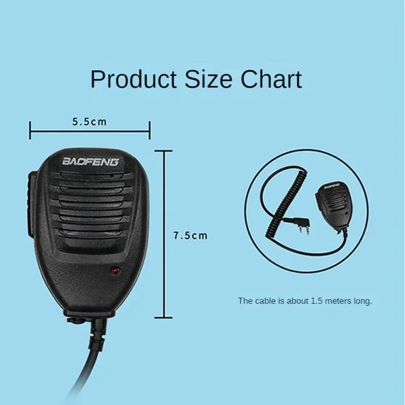 Baofeng BF-888S UV-5R Walkie Talkie Bidirectional Handheld Microphone Speaker Shoulder Microphone K-head with Indicator Light