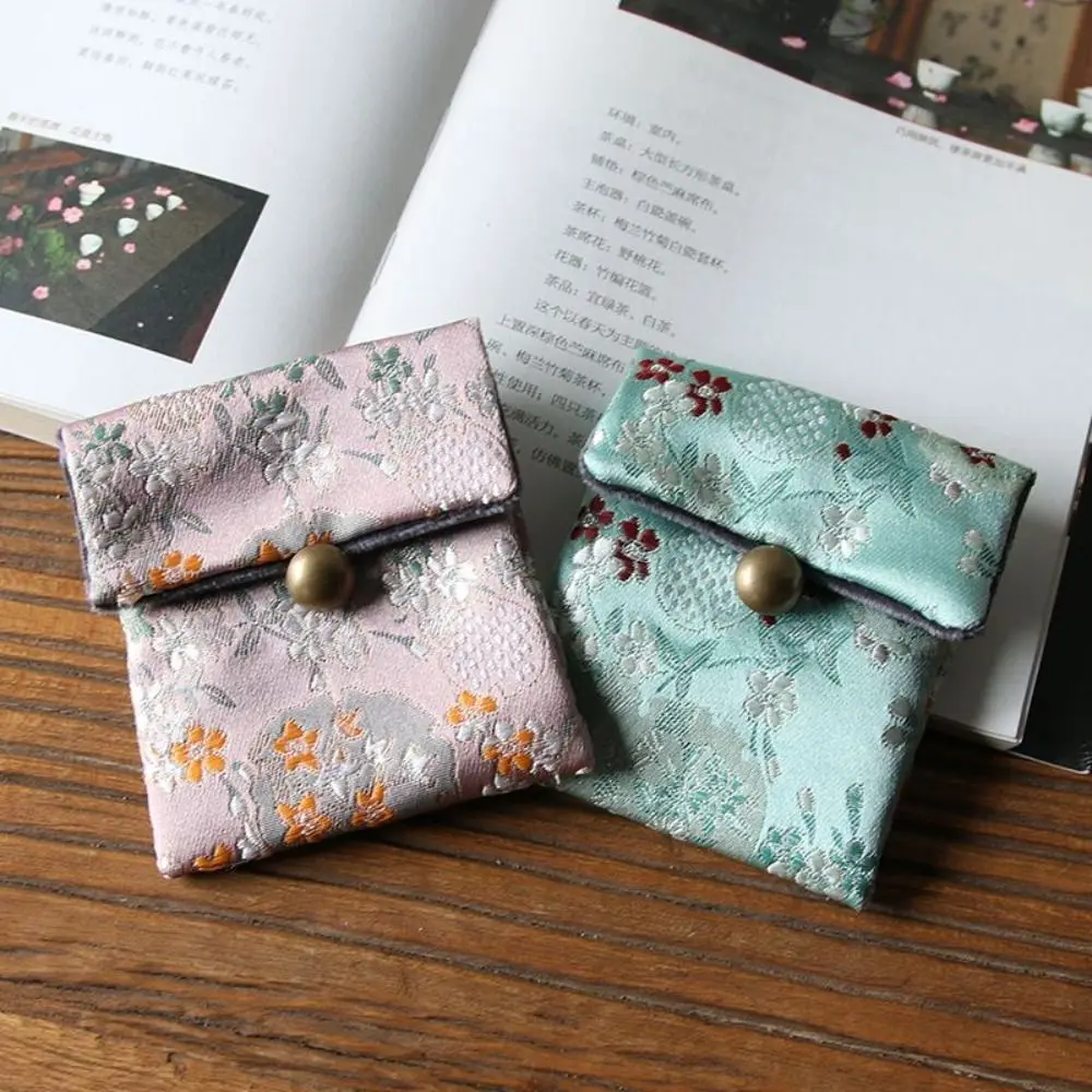 

Сумка для упаковки ювелирных изделий с вышитыми цветами в китайском стиле, органайзер для хранения браслетов и серег, кошелек для монет, дорожный футляр для украшений