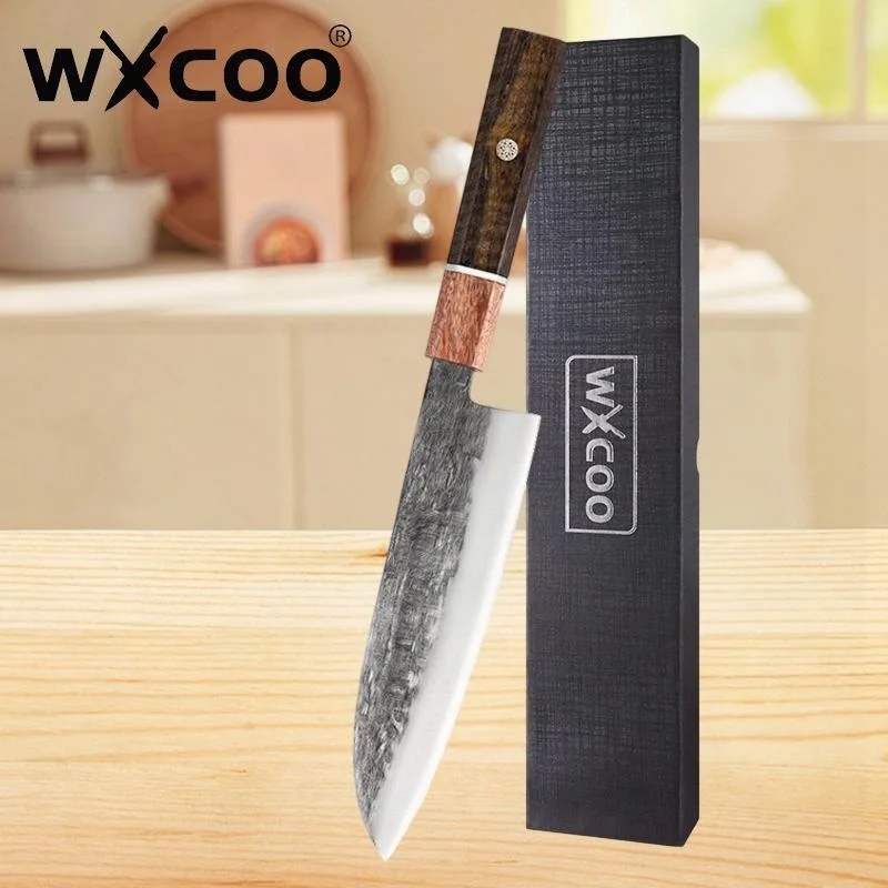 

WXCOO Кованый кухонный нож Профессиональные ножи шеф-повара Японский нож Santoku Sashimi Нож для нарезки из нержавеющей стали Тесак для мяса