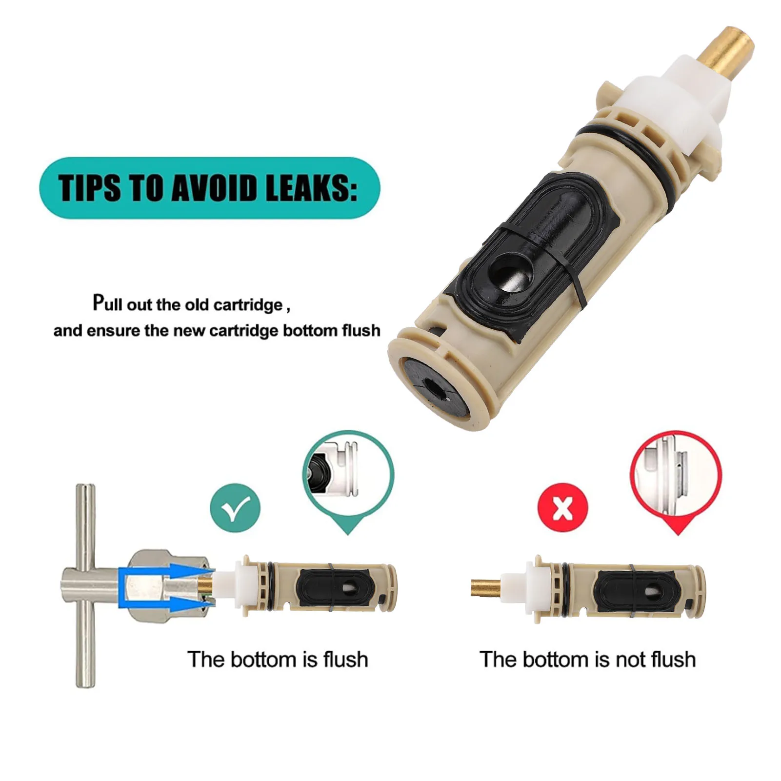 Tub Shower Cartridge Kit Bathtub Shower Valve Cartridge Consistent Water Pressure High Performance for 1222 1222b Cartridge