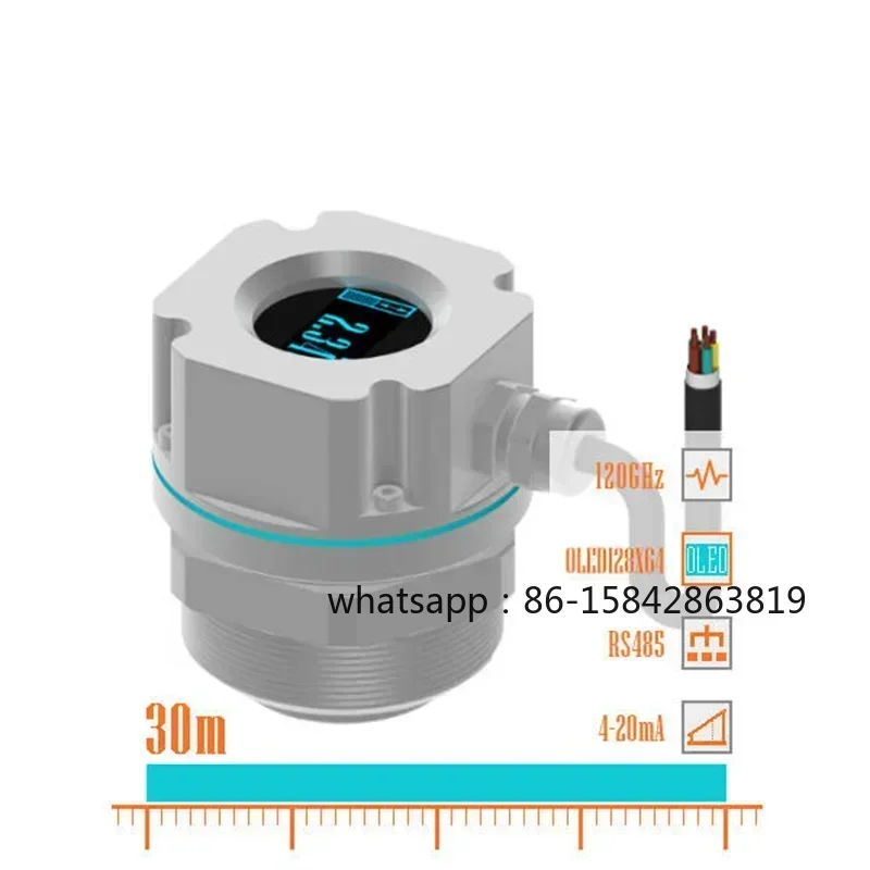 High Quality 120ghz Radar Level Transmitter Level Meter 4-20mA Output Radar Level with Digital Display