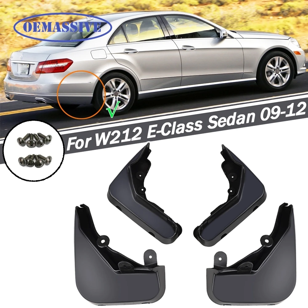 4x Mud Flaps For Mercedes Benz E Class E-Class W212 Sedan 2008 - 2013 Mudflaps Splash Guards Front Rear Mudguards 2009 2010 2012