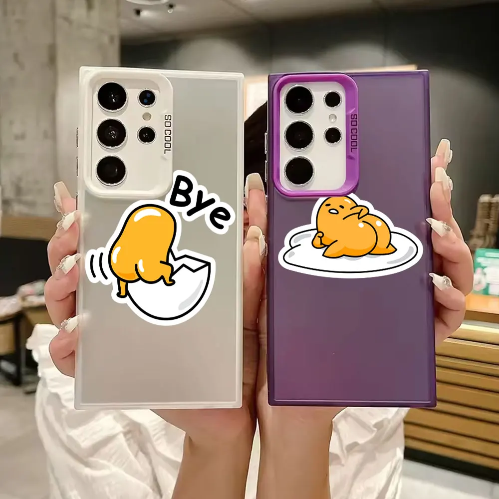 

Cartoon Funny Gudetama Bye S25 Ultra Case For Samsung Galaxy S25 S24 S23 S22 S21 FE S20 Ultra Plus Luxury Shockproof Phone Cover