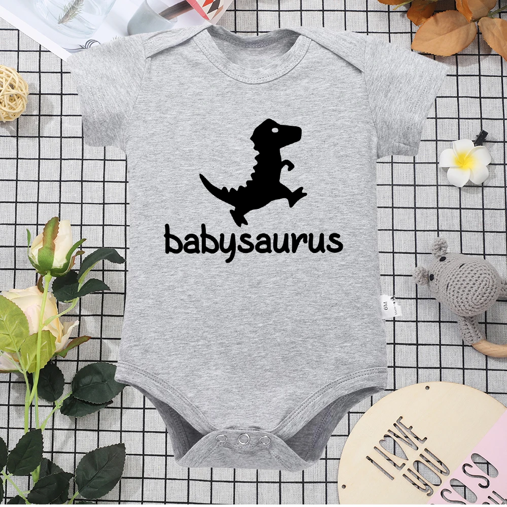 Cartoon dinosaur Babysaurus Baby Girl Clothes Aesthetics Harajuku Cotton Bodysuit Fashion Hot Sale Comfy Toddler Boy Jumpsuit