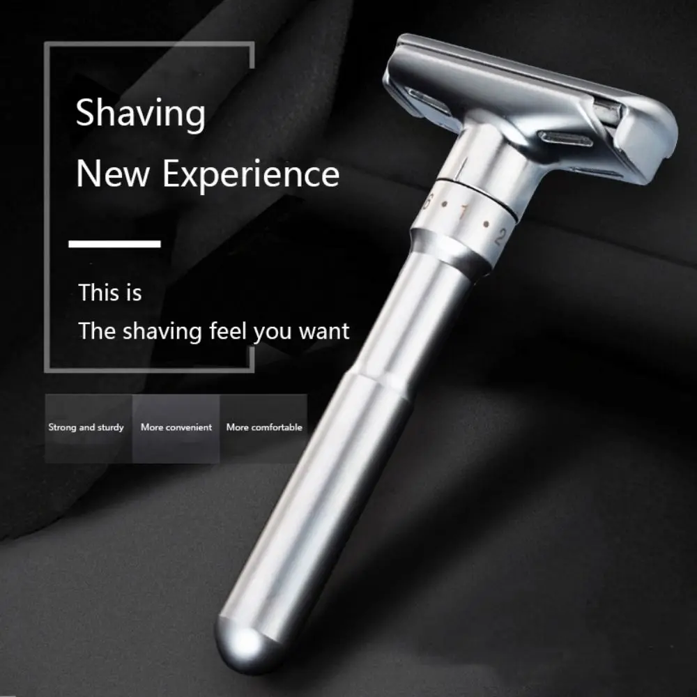 

Stainless Steel Blade Womens Male Gift for Him Face Double Edge Razor Manual Shaver Classic Men Shaving Adjustable Safety Razor