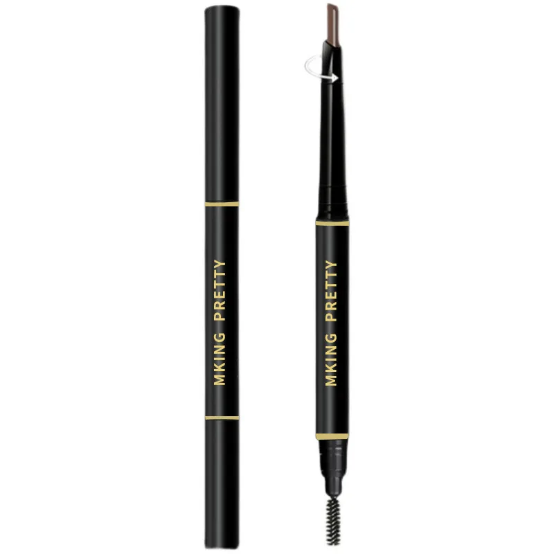 LjекDouble Ended Augenbrauenstift Augenbrauenpuder Wasserdicht Beständig Langlebig Nicht leicht zu verschmieren Augenbrauenpinsel Make-up Färbung