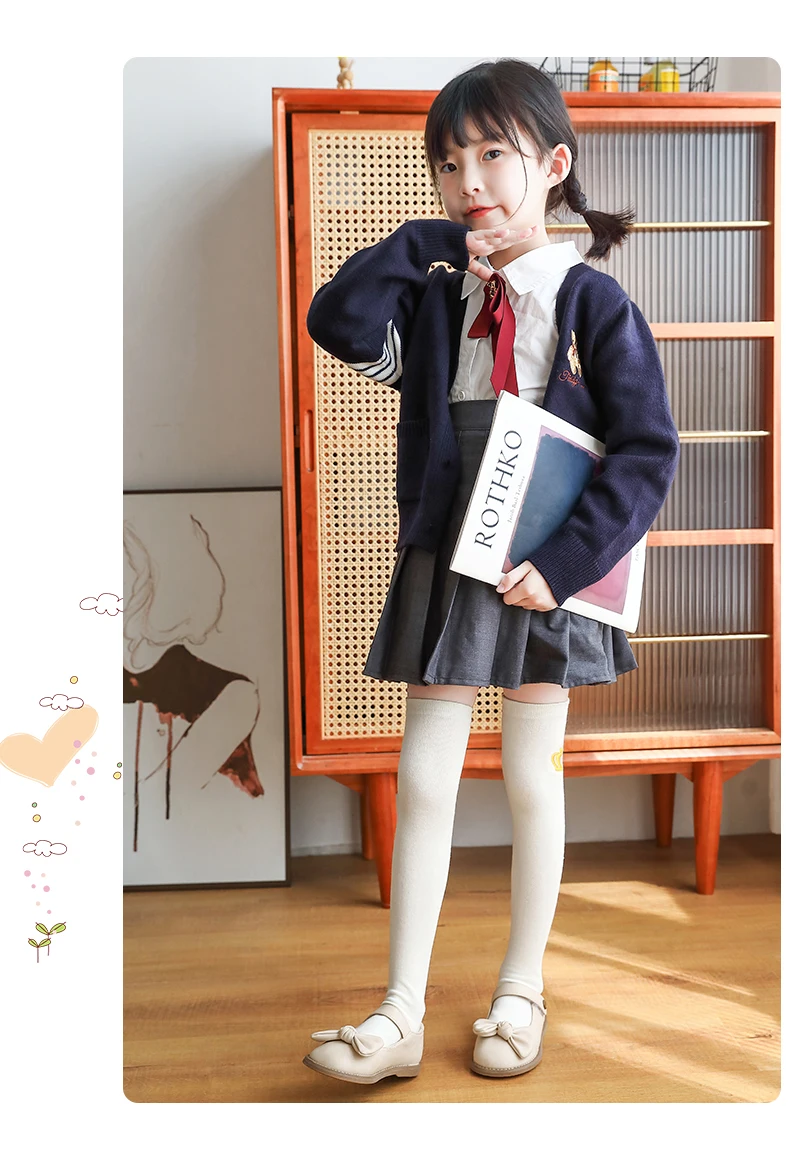Baby Kinder Baumwolle wärmer Strümpfe Cartoon Krone Stickerei über dem Knie hohe Socke Kind Mädchen Student Herbst Winter lange Socken – Detail 11