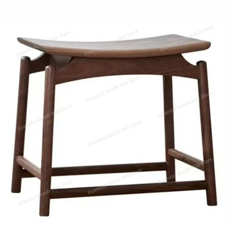 

New Chinese black walnut home low stool simple solid wood coffee table stool living room shoe changing stool makeup