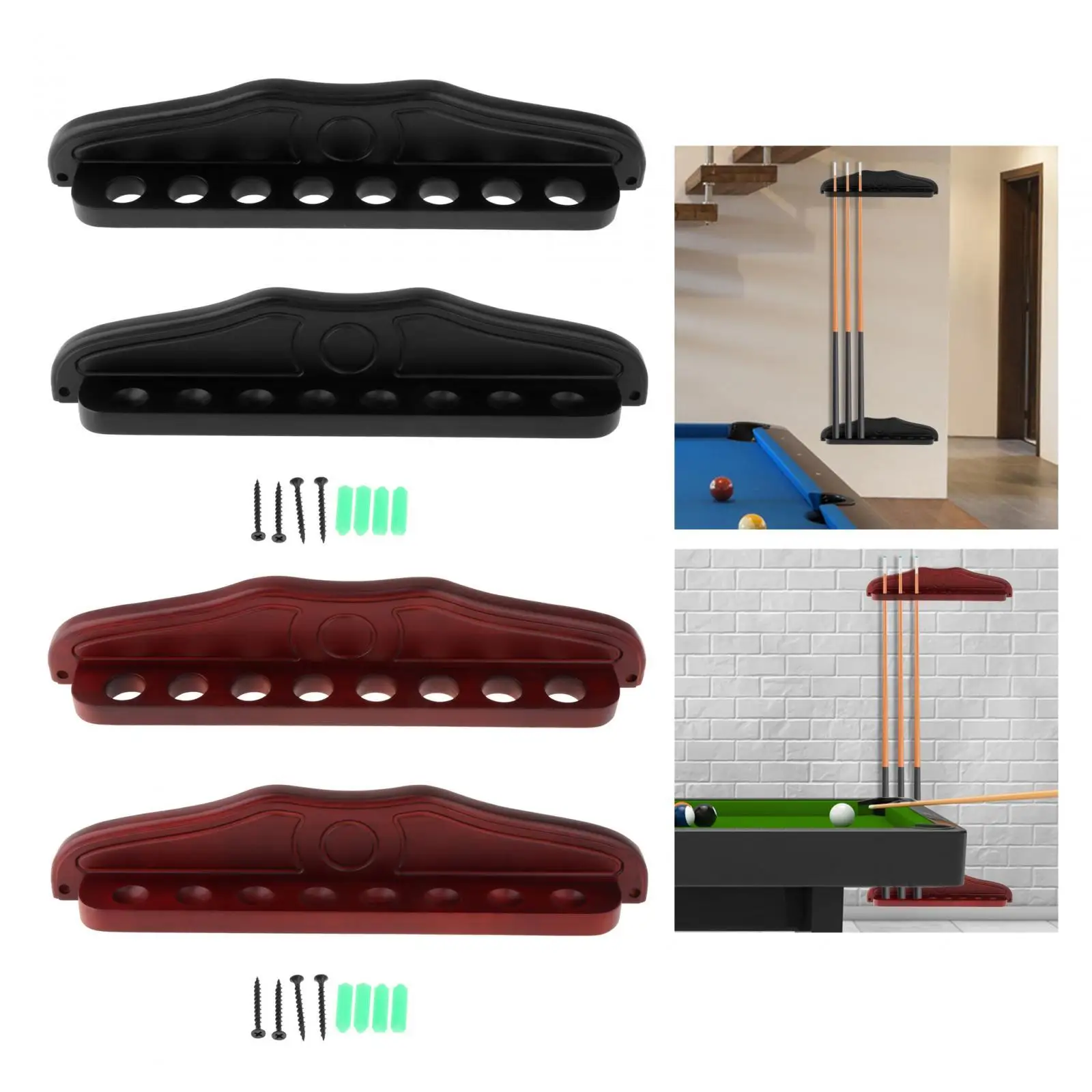 

Billiard Cue Rack Wall Mounted Wooden Stick Organizer Pool Cue Storage Holder for Game Room Accessories