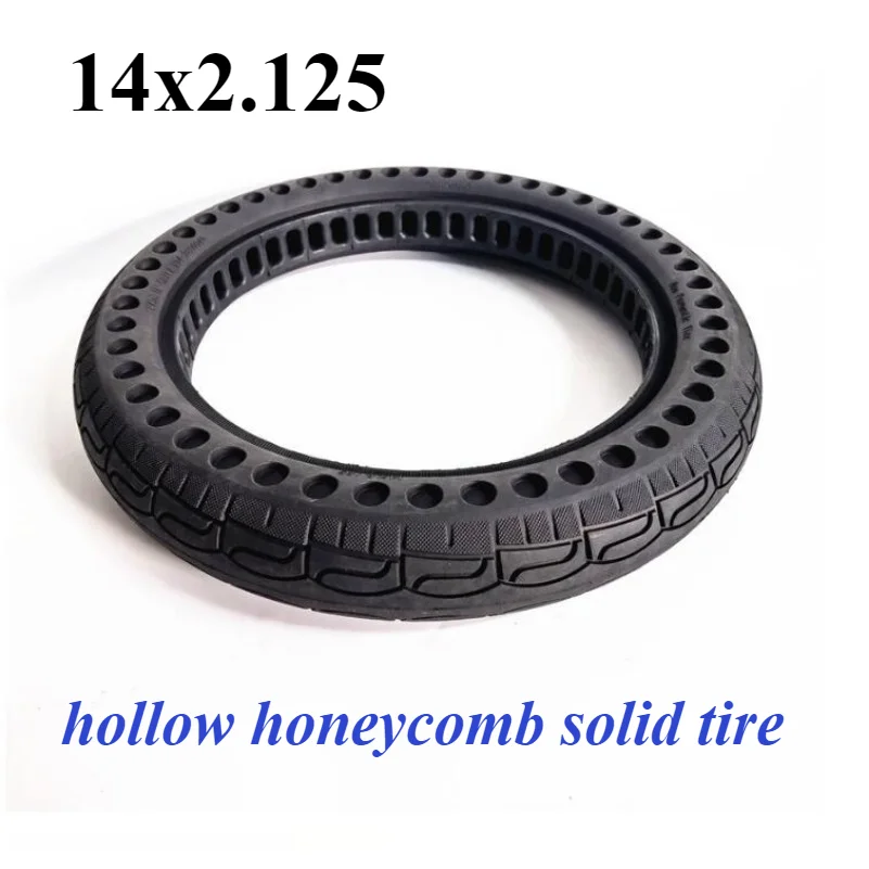 14x2.125 solid tires, 14 inch lithium-ion battery driver's non inflatable tires 57-254 hollow double honeycomb solid tire