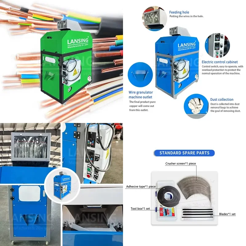 2026 Hot Multifunction 0.1-30mm Aluminium Wire Recycle Machine Copper Wire Granulator Recycling Machine Cheap Copper Wire