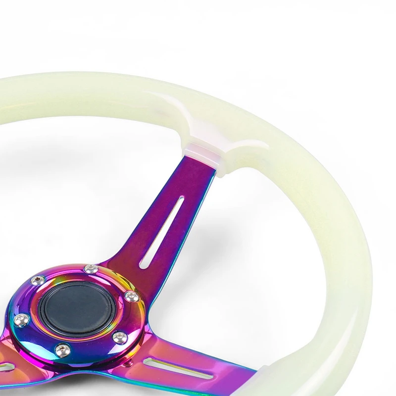 Sports Steering Wheel 345Mm Luminous Racing Steering Wheel Acrylic Ordinary Racing Wheel