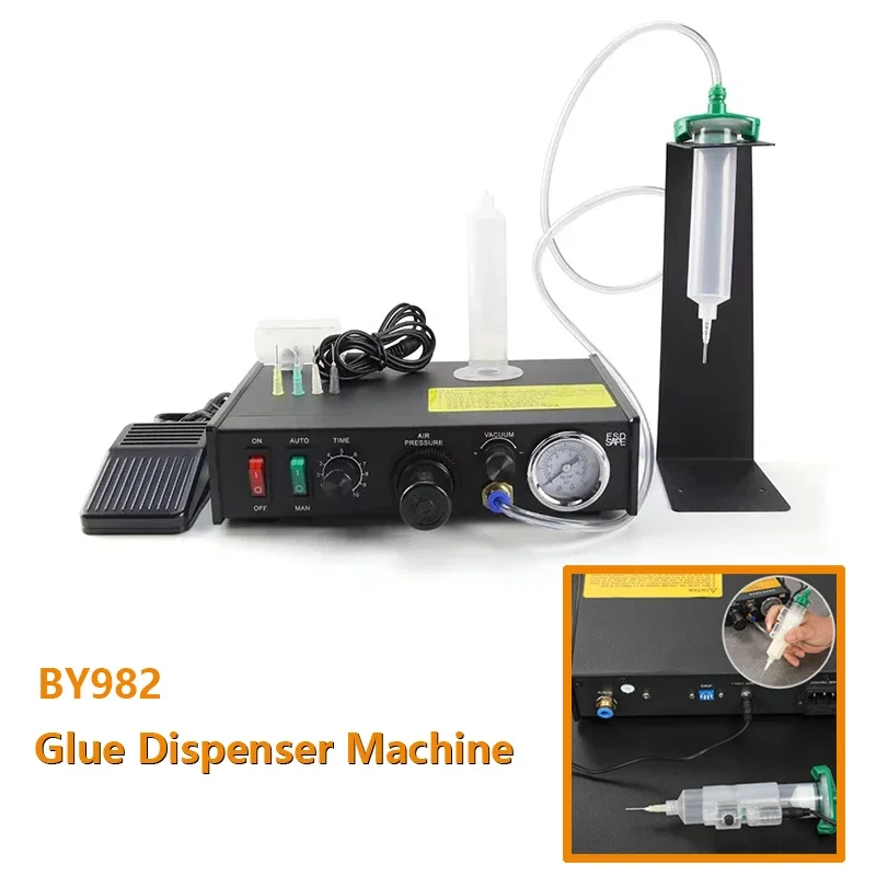 

982 Glue Dispenser Machine 110/220V Liquid Semi Automatic Dispensing High Precision Industry Liquid Controller Dropper Dispenser