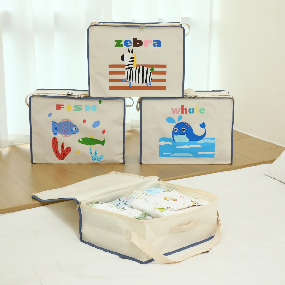 Cute children's cartoon kindergarten quilt storage bag large-capacity student organizing clothes luggage storage bag