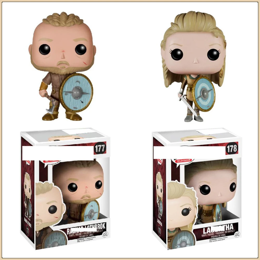 Funko Pop Vikings Action Toy Figures Historical Action TV Series Ragnar Lothbrok Lagertha Periphery Model Children Hobbies Gifts