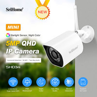 SriHome SH034 5MP QHD WiFi IP Bullet Camera 2.4G&5G Dual Band Full Color AI Humanoid Detection Home Security CCTV Baby Monitor
