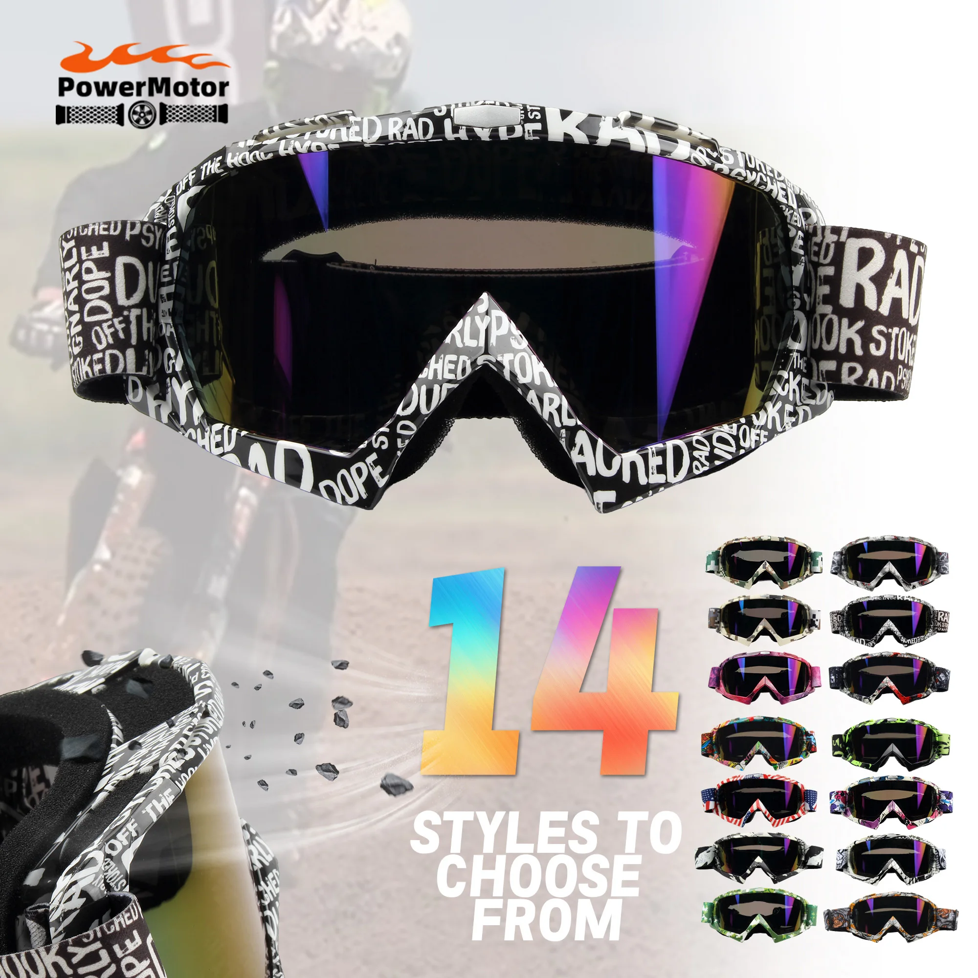 

New Motorcycle Sunglasses Goggles Driving Glasses For Men Vintage Motocross Safety Protective MX Night Vision Helmet Goggles