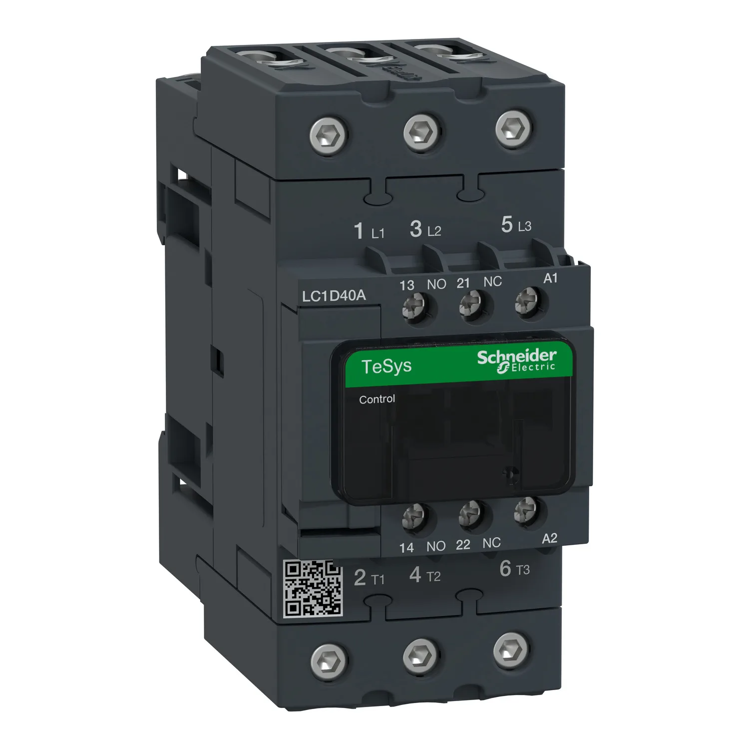 

LC1D40A LC1D40AM7 contactor nonreversing, 40A, 30HP at 480VAC