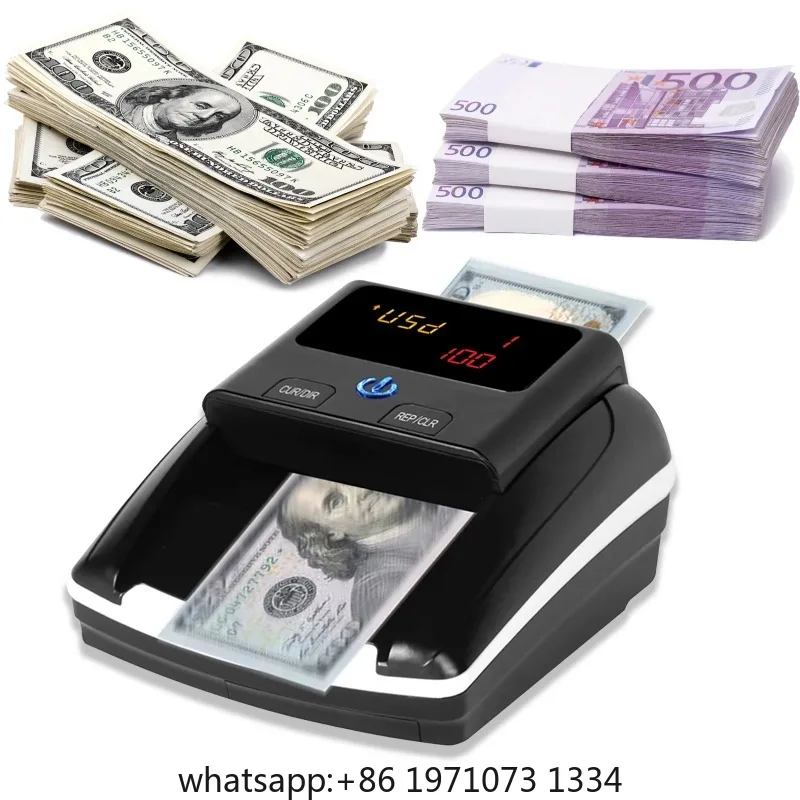 Bisofice Portable Mini Money Counter Counterfeit Bill Detector Automatic Money Detection By UV MG IR Image Paper Quality Size