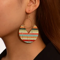 Pendientes de gota con placa impresa para mujer, aretes ligeros de lujo, a la moda, para fiesta de cóctel, joyería de venta directa, venta al por mayor