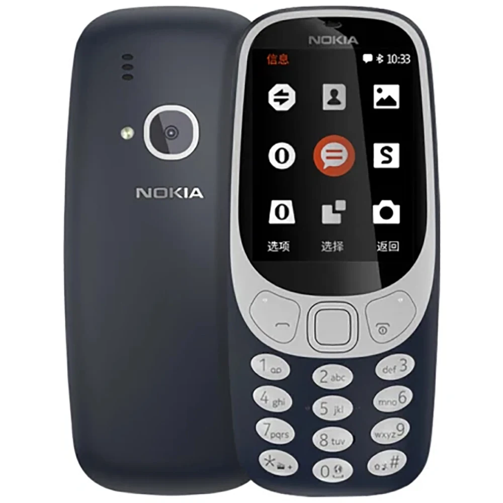 Nokia 3310 2018 Backup Phone 2.4-inch 2SIM 1200mAh MP3 FM Radio 2MP Bluetooth Flashlight Micro-USB Nokia 3310 Used Phone Unlock