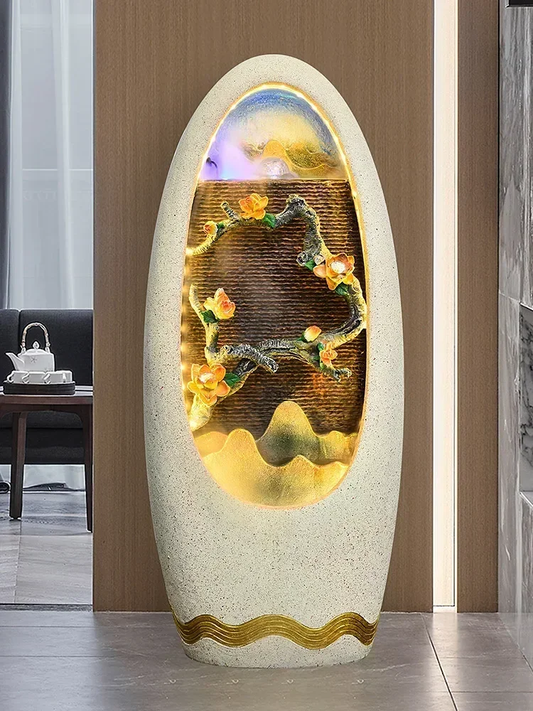 Circulating Water Living Room Fortune Fengshui Ball Fountain Landscape Humidifier Relocation and Opening Floor Decoration