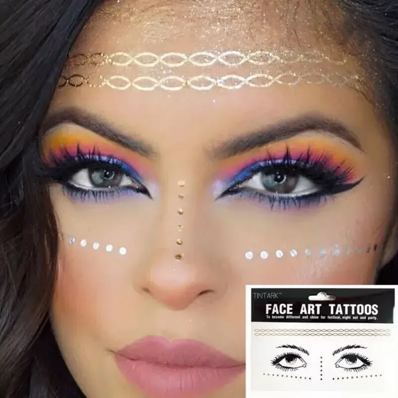 

Masquerade Party Bar Stickers Face Diamond Waterproof Tattoo Stickers Environmentally Friendly Temporary Eyebrow Stickers