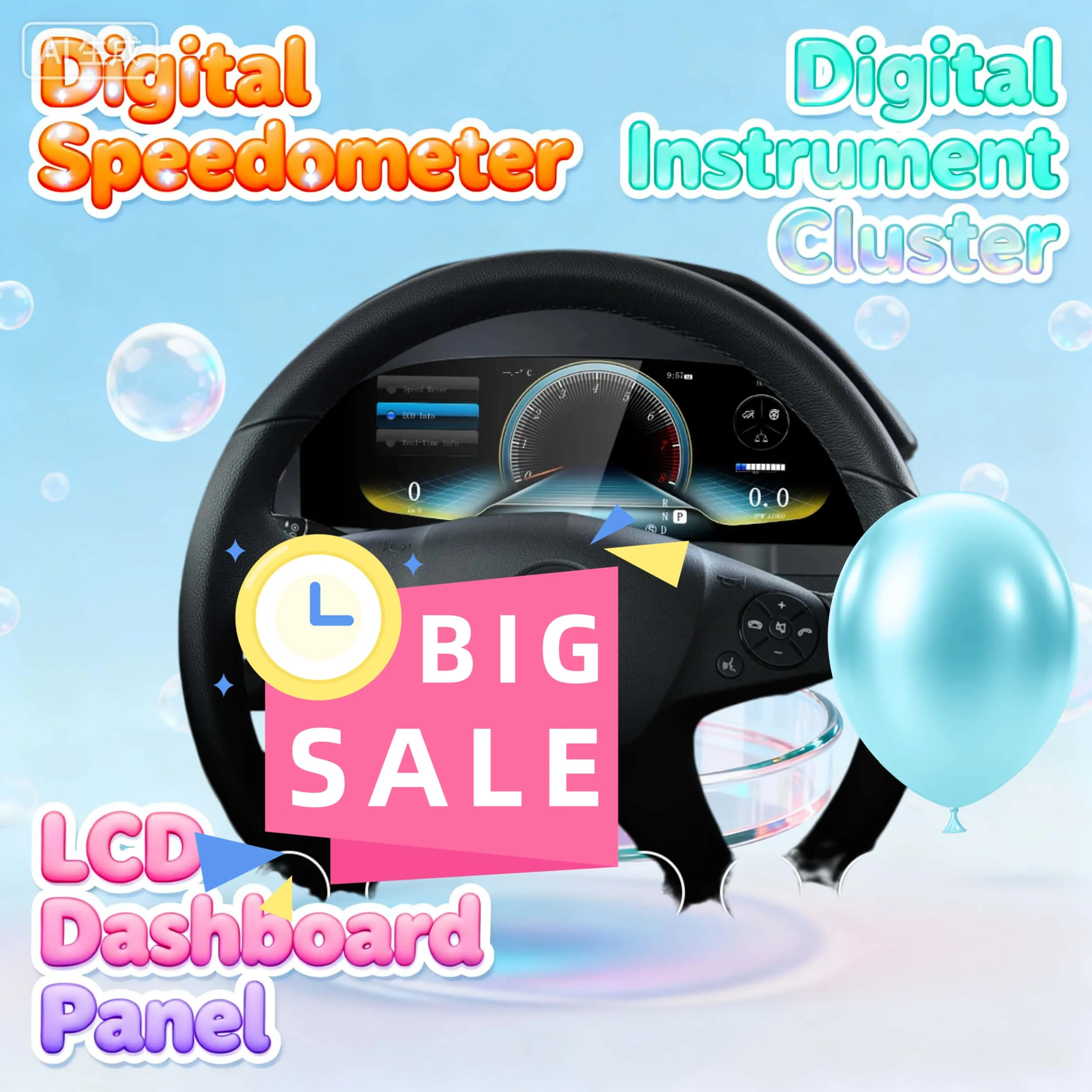 

LCD Car Digital Cluster display Instrument panel CockPit For Mercedes Benz C-Class W204 NTG4.0 2008 - 2010 Speedmeter Dashboard
