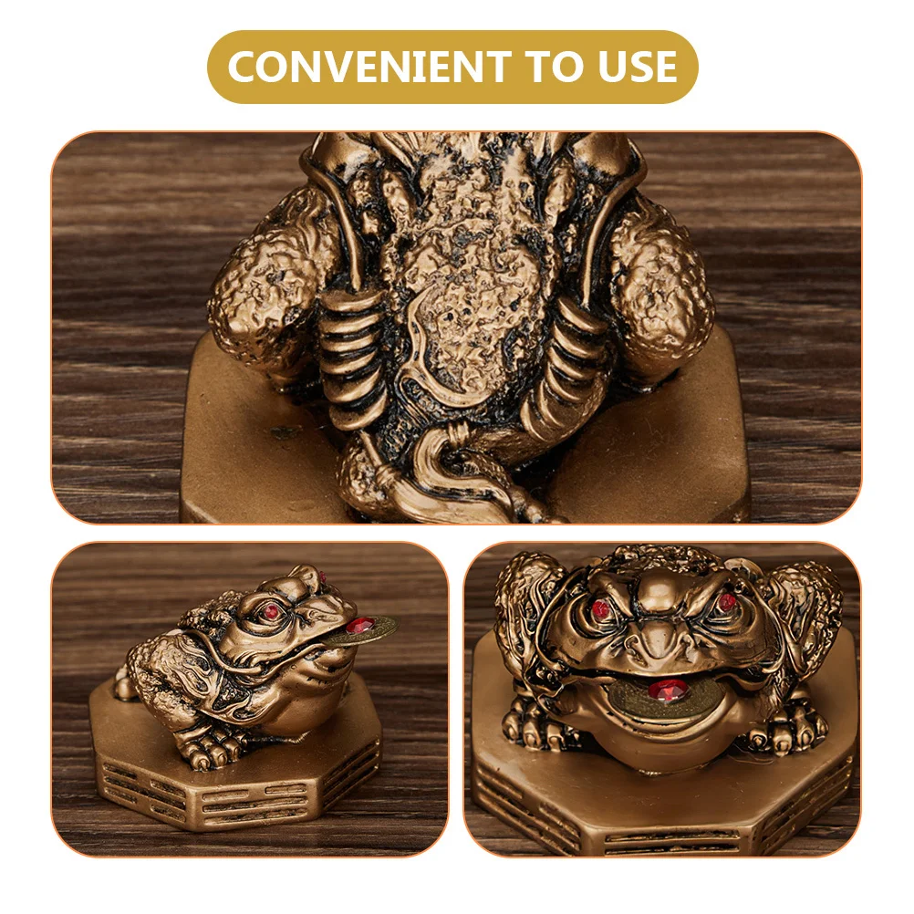 

Resin Gold Toad Ornament Small Exquisite Desktop Decor Office Home Wealth Fengshui Table Decoration Gift Toad Decor