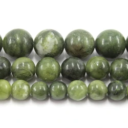 Natural Chinese Jade 4 6 8 10 12MM Polish Smooth Round Loose Strand Stone Beads For Jewelry Making Bracelets Necklace Earrings