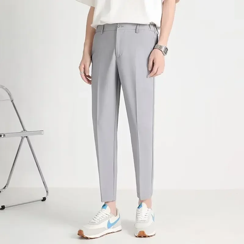 

Men's Summer Business Formal Pants Solid Color Casual Korean Fit Suit Pants New Men's Wedding Social Pants Men Clothing Y2k