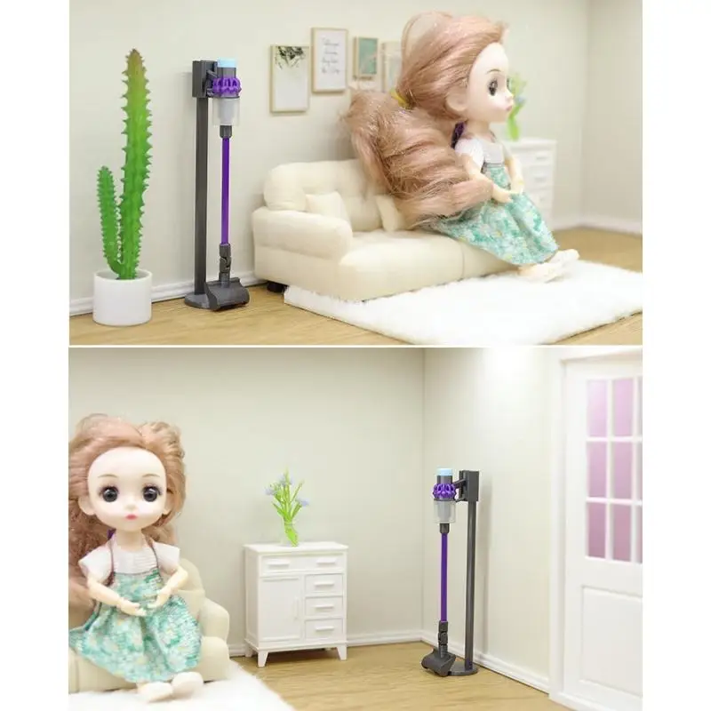 Simulation Mini Vacuum Cleaner Handheld Cleaning Accessory Dollhouse Household Miniature Craft Ornament