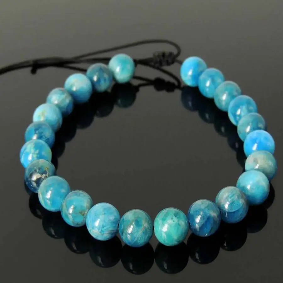 

Handmade natural apatite bead bracelet,men's cuff button bracelet,Ramadan prayer bead,women's meditation,holiday gift,daily wear