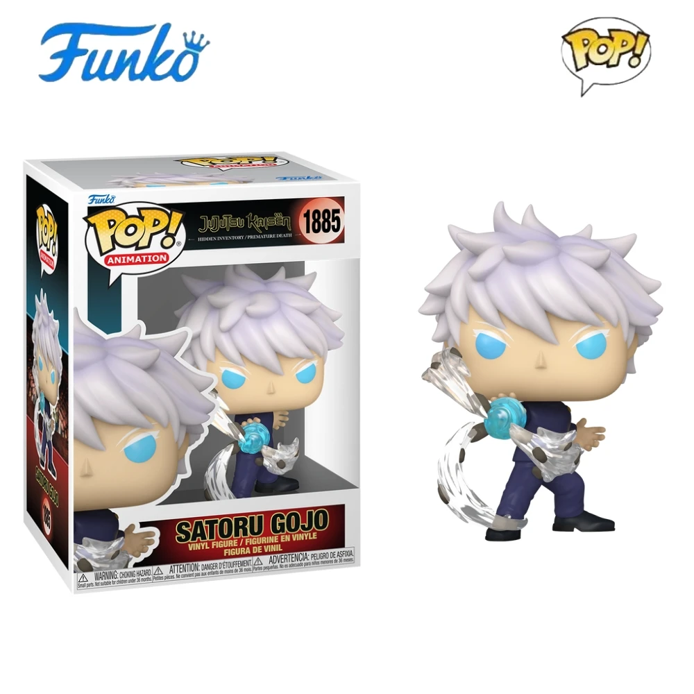 مجسم الرسوم المتحركة Jujutsu Kaisen Satoru Gojo تقنية ملعونة اللفة: أزرق # 1885 Funko Pop 4.35in Collect إصدار محدود لعبة هدية
