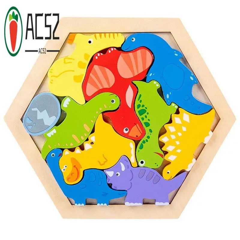 AC52-Baby Wooden Jigsaw Puzzle Children's Intelligence Puzzle Development Ealy Educational For Puzzle