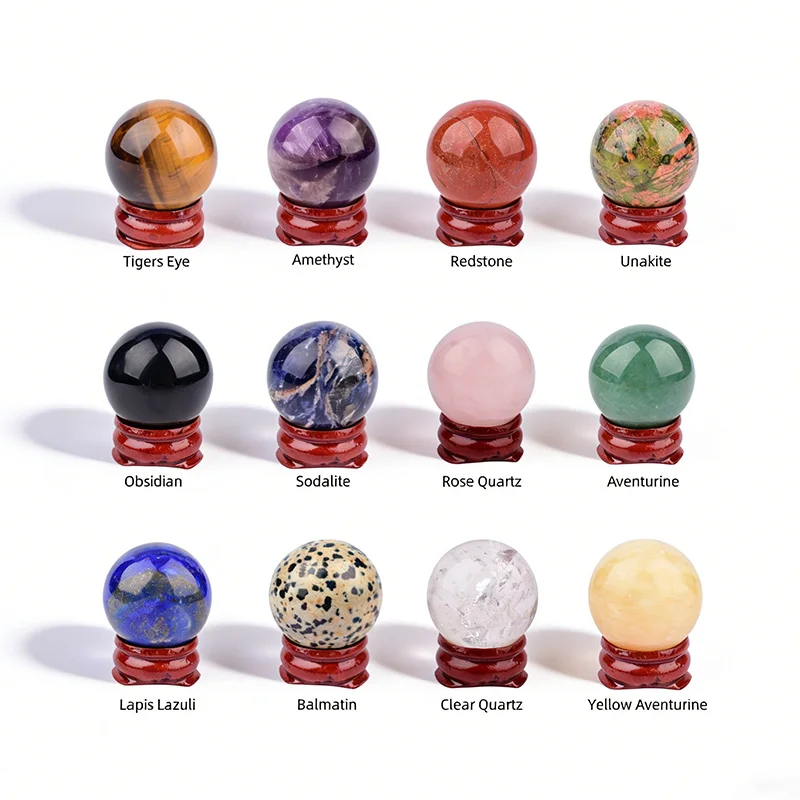 1 Stück 2,8-3,3 cm natürliche Kristallsteinkugel, handpoliert, Mineralienprobe, Kugel, Heimdekoration, Schlafzimmerdekoration, Ornament, Geschenk
