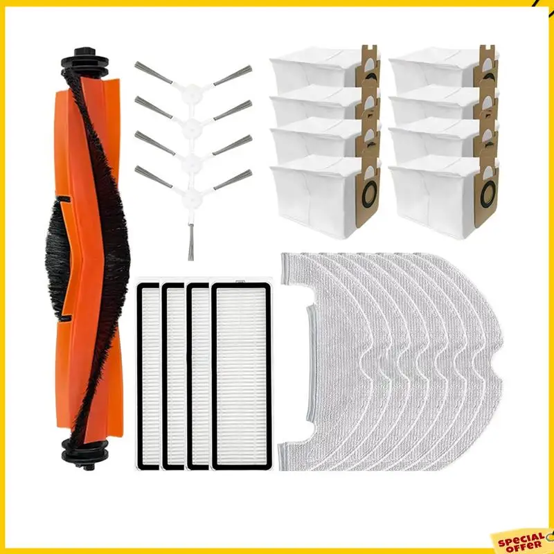 A24P pour Dreame Bot D10 Plus/RLS3D/Z10 Pro/L10 Plus accessoires rouleau brosse latérale filtre vadrouille sac à poussière Robot aspirateur partie